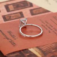 Bague de promesse de mariage d'éternité en or blanc massif 10 carats, coupe rayonnante cultivée en laboratoire, bijoux fins pour les fêtes de femmes