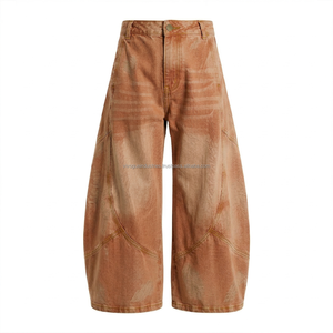 Jeans gris baggy personnalisés pour hommes, streetwear, pantalons en denim surdimensionnés, pantalons à jambes larges, fournisseur de vêtements hip hop en gros - Product Image 6