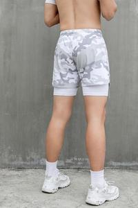 กางเกงออกกำลังกายขาสั้นสำหรับผู้ชายกางเกงออกกำลังกายขาสั้นระบายอากาศได้ลายพราง2ใน1ยิมไซส์ใหญ่พิเศษจัดส่งเร็ว - Product Image 4