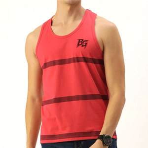 เสื้อกล้ามออกกำลังกายผู้ชาย ผ้าถัก ระบายอากาศได้ดี 100% ผ้าฝ้าย ทรงสปอร์ตทันสมัย ดีไซน์เข้ารูป - Product Image 1