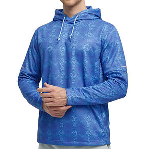 Sudaderas con capucha de golf de calidad superior para hombre de otoño, jersey de lana mezclado de algodón básico, Sudadera con capucha de patrón sólido en blanco personalizado - Product Image 1