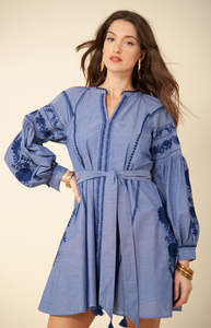 Hermosa mujer caliente sexy ropa mujer o-cuello Vestido corto mano bloque impreso 100% algodón ropa de fiesta mini vestido precio al por mayor - Product Image 3