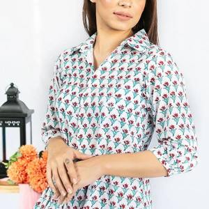 Main indienne bloc coton femme tenue de soirée élégante robe courte personnalisée mariée mariage lune de miel cadeau robe été porter robe - Product Image 2