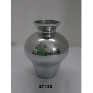 Florero de aluminio plateado con pulido de espejo para decoración del hogar - Product Image 1