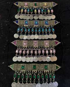 Conjunto Afgano de Acero Inoxidable para Mujer, Detalles Artesanales Étnicos, Cristales de Estrás, Hecho a Mano, para Bodas y Festivales - Product Image 1