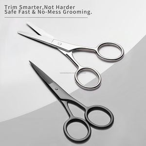 Mini Stainless Steel Curved Round Tip Grooming Eyebrow Eyelash Nose Hair Beard Trimming Scissors <b>Makeup</b> Beauty <b>Tool</b> Custom Color - Product Image 3