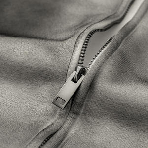 Sweat à capuche personnalisé avec broderie en détresse graphique coton surdimensionné Boxy vintage délavé à l'acide sweat à capuche avec fermeture éclair pour hommes - Product Image 6