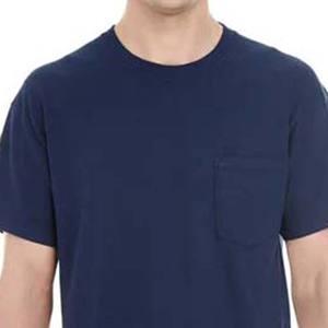 Camisetas de Algodón Color Azul Marino para Hombre, Lisas, Talla Grande, Cuello Redondo, Manga Corta, Ropa de Verano, Diseño de Logotipo Personalizado, Camisetas de Moda Urbana - Product Image 5