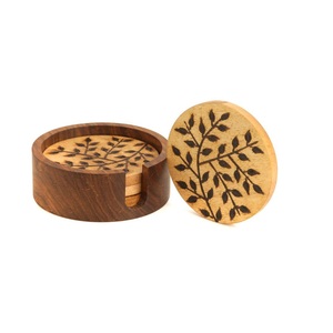 Sous-verres en bois de haute qualité pour hôtel restaurant maison sous-verre en bois pour surface de table faire en inde - Product Image 5