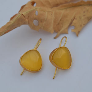 Pendientes de Moda, Última Tendencia, Chapados en Oro, Joyería de Latón para Mujer, Pendientes de Botón Chapados en Oro de 18k para Mujer - Product Image 1