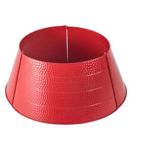 Elegante Soporte de Metal Rojo Martillado para Árbol de Navidad, Decoración Inspirada en la Elegancia para el Hogar, Año Nuevo, Fiesta de Navidad - Product Image 1