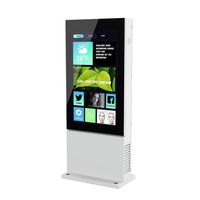 High-resolution Network-connected Multimedia Panel Outdoor Kiosk for High-traffic Areas