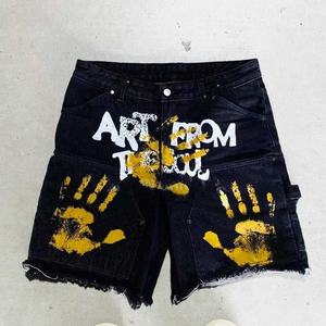 Short d'été pour homme avec broderie en coton respirant styliste décontracté tendance mode confortable streetwear - Product Image 1