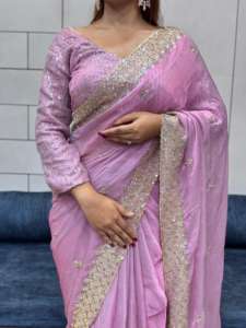 Premium Pure Bollywood Celebrity Séquence numérique Travail Saree design Saree Collection - Product Image 5