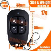 JINKAIRUI JKR-KBYK-01 Télécommande de clonage face à face 433 MHz à 4 boutons, portée 20 m, pour ouvre-porte de garage et volet roulant