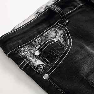 Pantalones desgastados de calle alta de ajuste relajado para hombre, estilo informal transpirable personalizado con patrón recto, precio bajo - Product Image 5