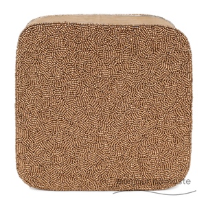 Sac à main brodé à la main en perles dorées, motif floral abstrait |   Accessoire pour Amoureux des Chiens Artisanat Fermeture Magnétique Doublure en Polyester - Product Image 2