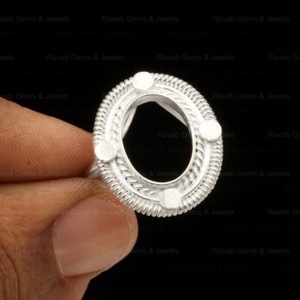 Top Selling 925 Silver Cocktail <b>Ring</b> 8x10mm Oval High Quality Semi Mount Blank Bezel Setting <b>Ashes</b> Jewelry Findings Components - Product Image 3