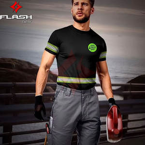 Safety Hi Vis ANSI Class 1 Waterproof <b>Reflective</b> Design Durable Work T-Shirt for Construction Security Polyester/Cotton <b>Material</b> - Product Image 2