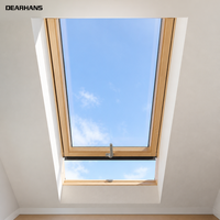 Fenêtre de toit manuelle à ouverture verticale avec auvent ventilé, cadre en aluminium, verre trempé pour greniers, sous-sols et maisons