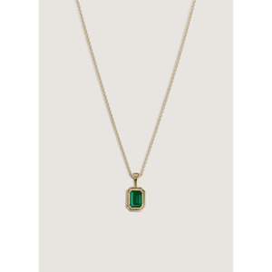 Brooklyn Handmade <b>Emerald</b> Cut <b>Pendant</b> Religious Style White Gold and Rose Gold Bezel Setting Charm Inlay Jewelry - Product Image 3