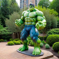 Sculpture personnalisée en fibre de verre du Hulk, super-héros célèbre, statue musclée du Hulk en fibre de verre, sculpture en résine