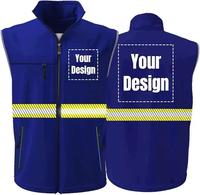 Veste de travail sans manches en polyester réfléchissant jaune haute visibilité pour hommes, gilet de sécurité pour le trafic aérien, uniforme de travail
