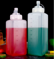 Bouteille de Sauce à Nez Pointu de Grand Calibre Bouteille de Sauce Tomate Bouteille de Miel en Plastique Transparent de Ménage 600ml