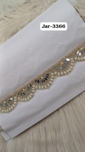 ริบบิ้นออร์แกนซ่าผสมผสานลายดอกไม้เรขาคณิต ออกแบบและปักด้วยเครื่องจักร เป็นมิตรกับสิ่งแวดล้อม ขนาดกว้าง 1.5 นิ้ว สำหรับสุภาพสตรี - Product Image 3