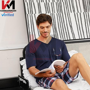 Ensemble pyjama en molleton doux en coton pour homme, 2 pièces, avec t-shirt Henley à manches longues et pantalon de pyjama, vêtements de détente à séchage rapide, vêtements de nuit - Product Image 3