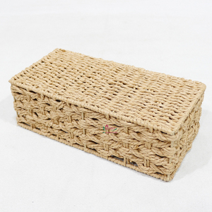 Plateau de rangement en corde de papier écologique fait à la main, plateau décoratif pour l'organisation de la cuisine et de la maison - Product Image 4