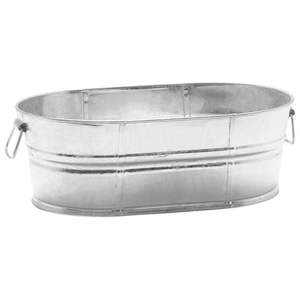 Ensemble de 3 jardinières en acier galvanisé côtelé, grandes jardinières en métal résistantes aux intempéries, bacs ovales pour la décoration de la maison et des pépinières - Product Image 5