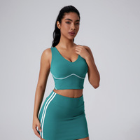Nouveau modèle Ensemble de yoga Vêtements de gym pour femmes Tenue de tennis Jupe de golf pour femmes vente en gros Ensemble jupe de tennis rose Ensemble de 2 pièces