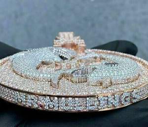 Pendentif Moissanite véritable plaqué or blanc 14 carats de 3,30 carats avec pendentif en diamant lettre personnalisée ou breloque pour les fêtes - Product Image 3