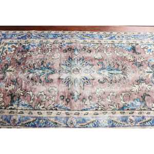 Tapis turc, tapis d'appoint 3,1x5,9 pieds, tapis en laine bleu rose - Product Image 4