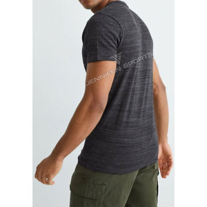 T-shirt pour homme en coton à manches courtes, respirant, séchage rapide, léger, avec motif flocage personnalisé OEM, col texturé - Product Image 6