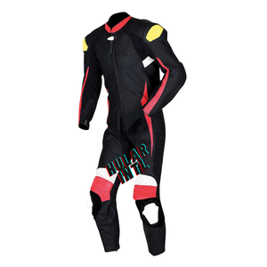 Combinaison 2 pièces en cuir de moto pour hommes anti-chute et résistante à l'usure Combinaison en cuir de moto pour hommes Combinaison de course rembourrée - Product Image 4