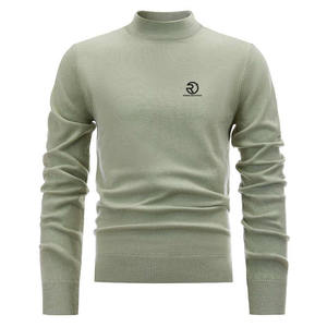 High Quality 400GSM Knitwear Manufacturer Custom Autumn Winter <b>Turtleneck</b> Long Sleeved Wool Pullover Knit Sweater <b>Men</b> - Product Image 2