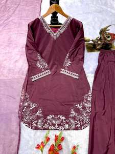 Elegante Traje Salwar Kurta Estilo Faisalabad de RADHE EXPORTS, Moderno, Natural, de Crepé con Relieve, para Mujer, de Secado Rápido, Ideal para Fiestas y Bodas - Product Image 6