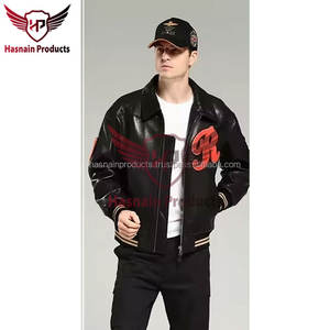 Veste en cuir véritable de haute qualité pour hommes dernier manteau de bombardier de moto d'hiver à capuche brodée style streetwear décontracté fini - Product Image 6