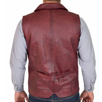 Chaleco de Cuero Vacuno Personalizado a la Moda para Hombre, Corte Ajustado, Ropa de Invierno, Resistente al Viento, Hecho en Pakistán