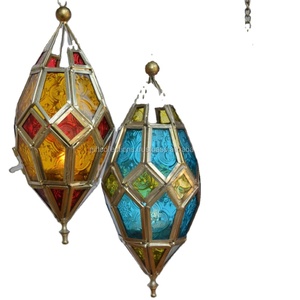 Nouveau design lanternes marocaines bougeoirs en bois articles décoratifs en verre coloré uniques faits à la main concepteur pour un usage domestique - Product Image 5