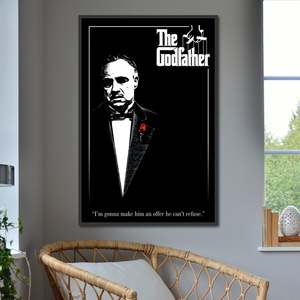 Godfather Canvas <b>Poster</b> with Black Frame for Wall Decor - Product Image 1