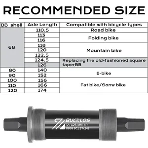 BUCKLOS 110,5/113/116/152/156/166/174mm adecuado para centro de bicicleta de montaña soporte inferior de bicicleta deportiva - Product Image 3