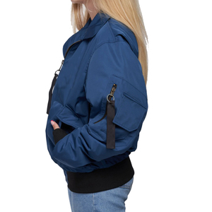 2025 New Arrival Women's <b>Zipper</b> Bomber Jacket Breathable & Comfortable Plus Size Design on Sale in Bulk Quantity - Product Image 3