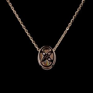 1.21 CT สร้อยคอเพชรรูปไข่ขนาด14K จี้รูปกุหลาบทองน้ำหนักเบาเครื่องประดับสุดหรูสำหรับสวมใส่ในทุกวัน - Product Image 2