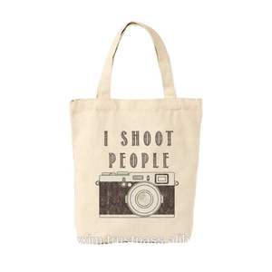 Sac fourre-tout en coton biologique imprimé de logo personnalisé sac à provisions écologique de taille Calicot avec emballage en toile vierge naturelle - Product Image 1