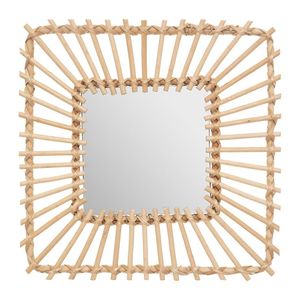 Miroir en rotin Usine Vente en gros Miroir mural rond suspendu en rotin Miroirs de maquillage muraux suspendus - Product Image 1