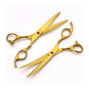 Cheveux professionnels de haute qualité couleur or ciseaux 440csteel meilleurs ciseaux de coiffeur vente entière fournitures de coiffeur ciseaux - Product Image 4