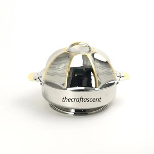 Cazuela de acero con acabado dorado y plateado personalizada de alta calidad, calentador de alimentos o servidor para uso en cocina y restaurantes - Product Image 1